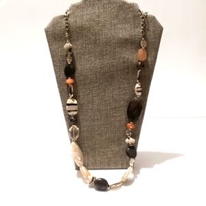 Signed KR Kim Rogers Chunky Gold Tone Ear Beaded Necklace